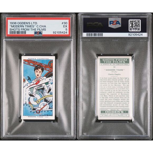 1936 Ogden's LTD Charlie Chaplin PSA 5 Modern Times Shots from the Films Charles - Picture 2 of 4